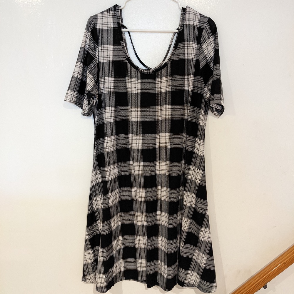 Joe Boxer Black and White Plaid Dress